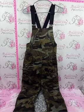 VOLCOM GORE-TEX snow pants ski snowboard Camo Ski Bib Overall Green Black RARE